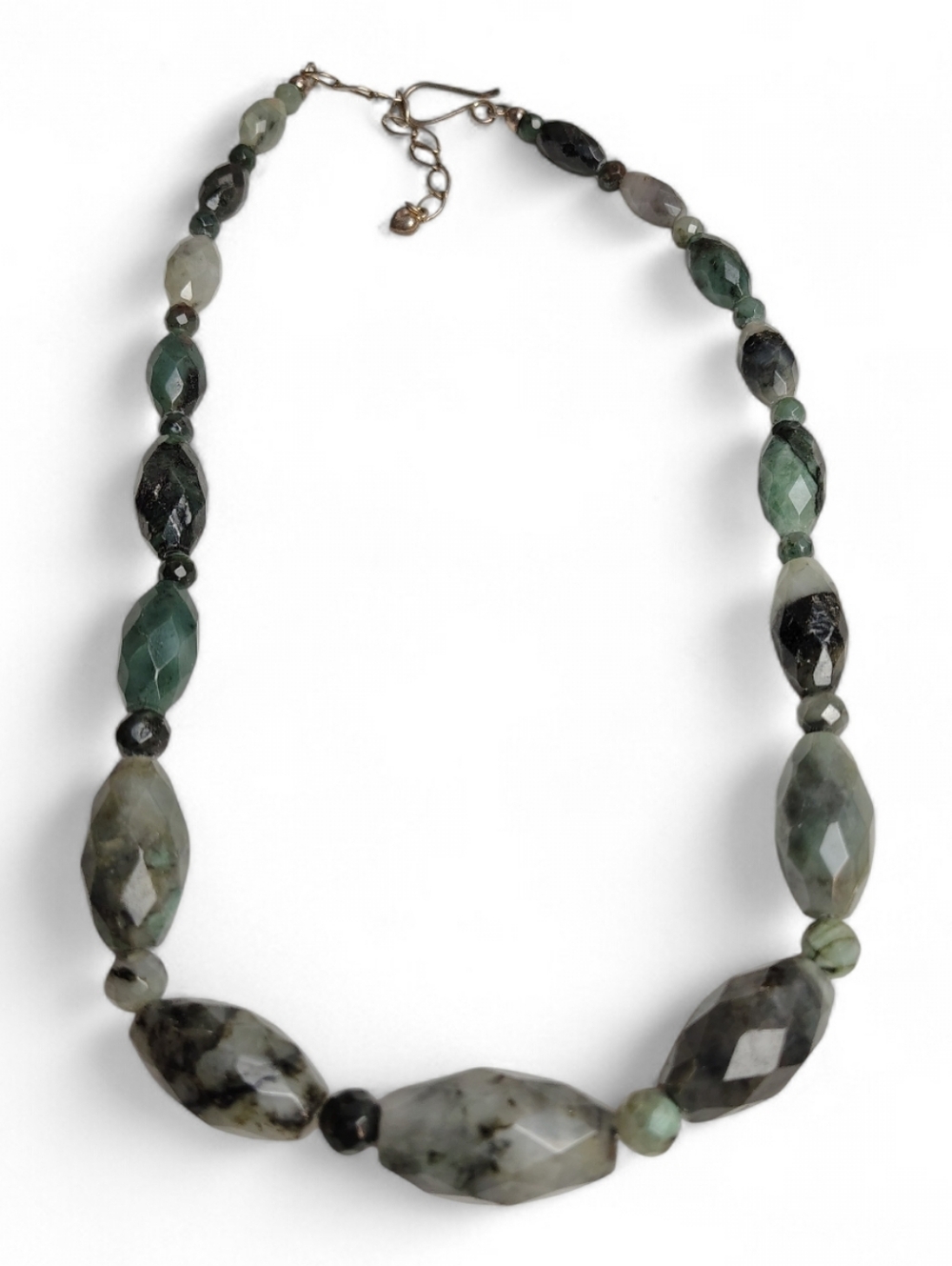 Mine Finds By Kay King Faceted Moss Agate Stone Bead Necklace - NWOT